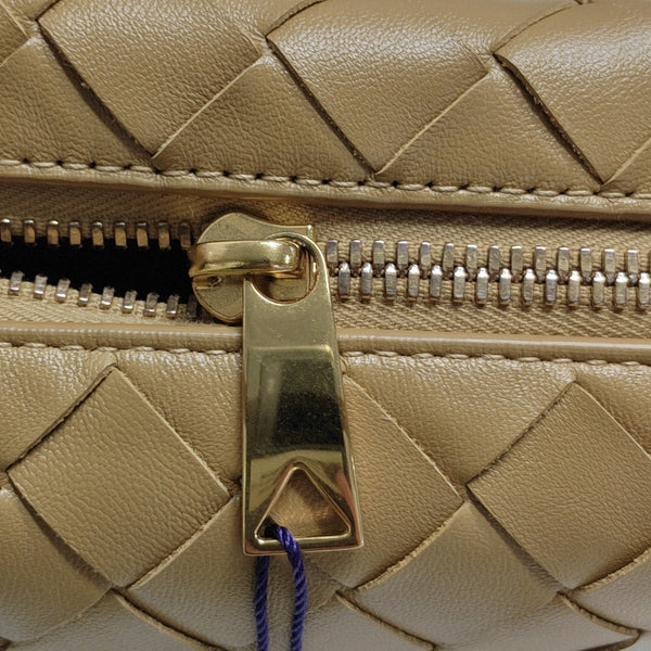 Lambskin Top Handle Bag Brown