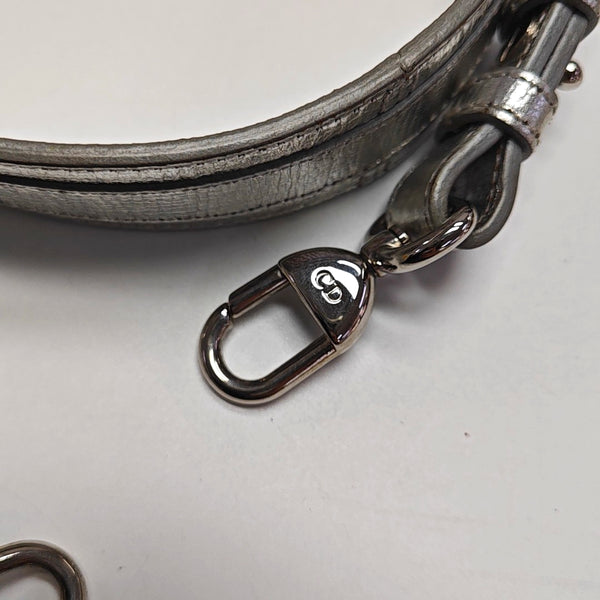 Lady Dior Small Cannage Calfskin Silver