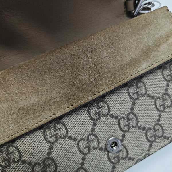 Dionysus Super Mini Monogram Coated Canvas Beige