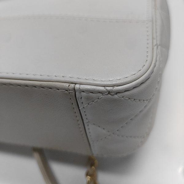 Quilted Lambskin Shoulder Bag White