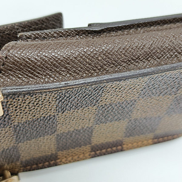 Damier Ebene Coated Canvas Clutch Brown