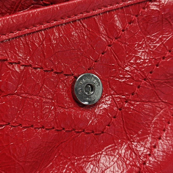 NIKI Small Chevron Calfskin Red