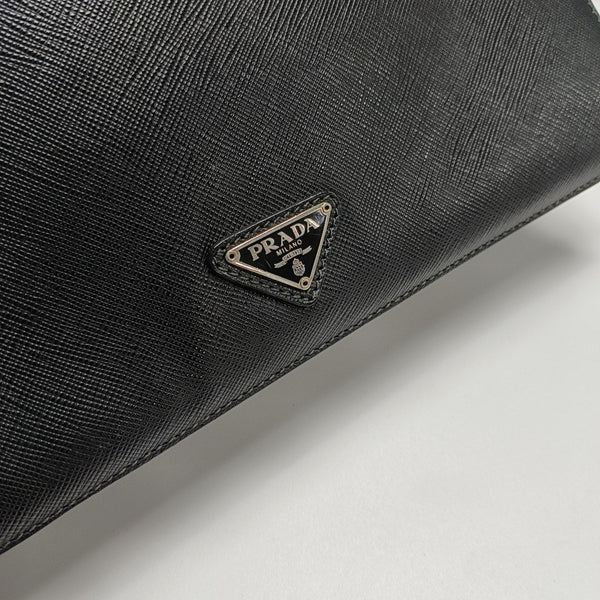 Saffiano Calfskin Clutch Black