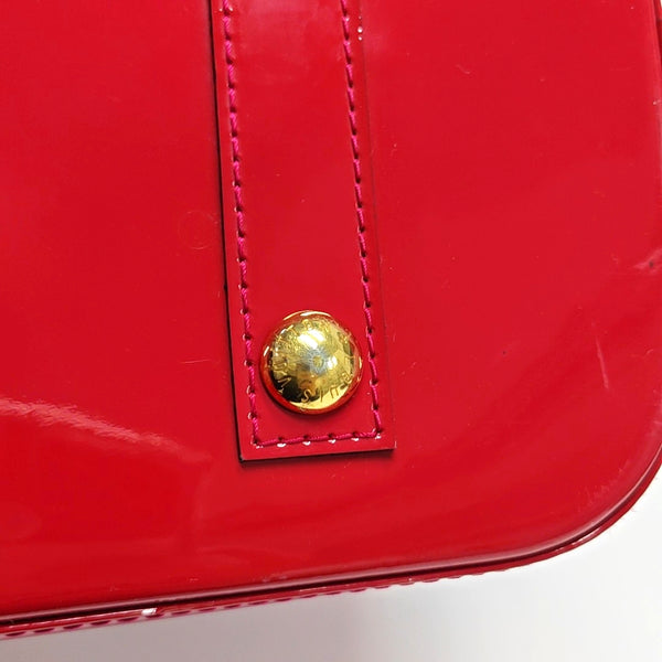 Authenticated pre-owned ALMA PM Monogram Patent Leather Red - Top Handle Bag at Looply