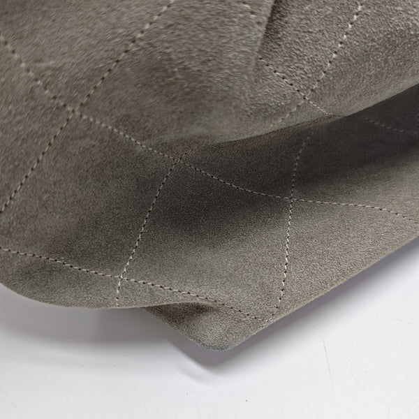 HOBO Large Quilted Suede Gray