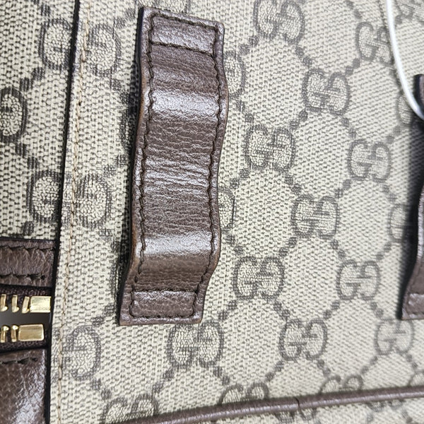 Coated Canvas Shoulder Bag Brown