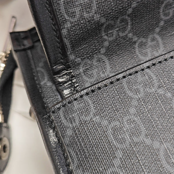Monogram Coated Canvas Crossbody Bag Black