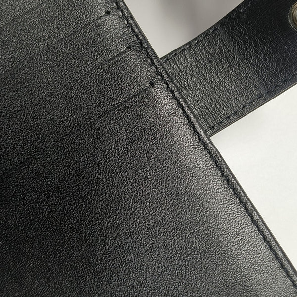 Quilted Patent Leather Wallet Black