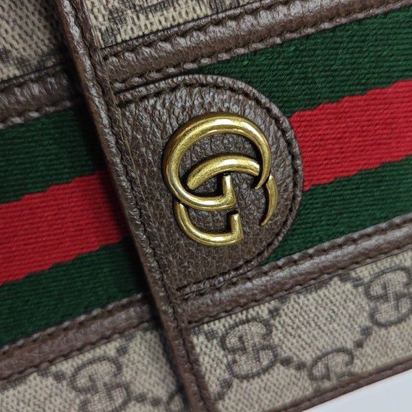 Ophidia Mini Monogram Coated Canvas Beige
