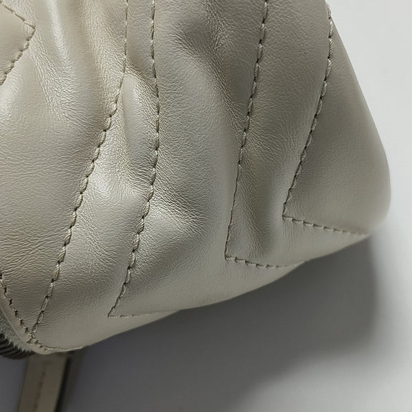 GG Marmont Mini Quilted Calfskin White