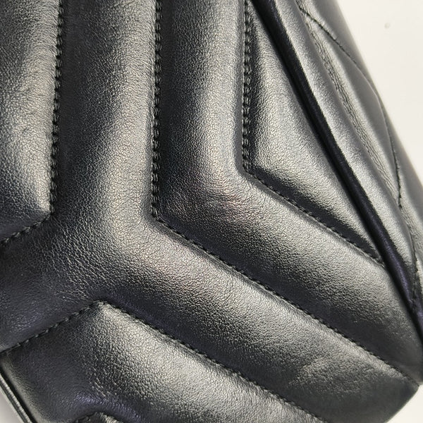 LOULOU Extra Small Chevron Calfskin Black
