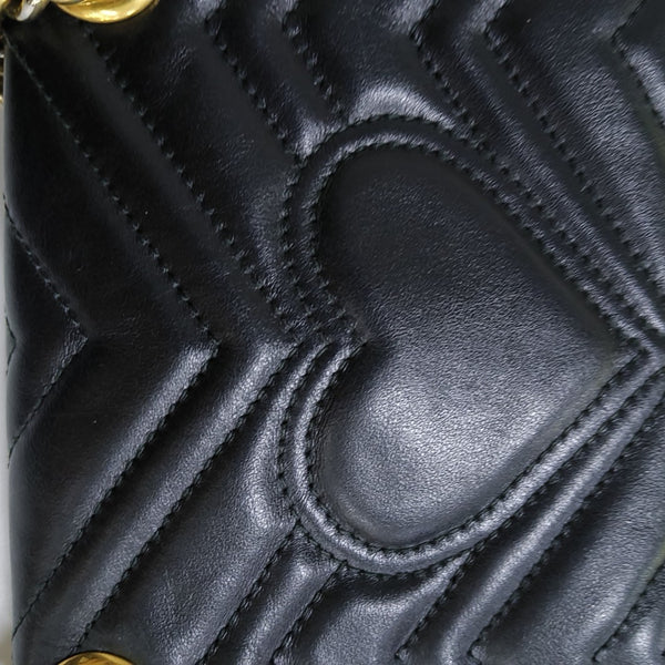 GG Marmont Small Quilted Calfskin Black