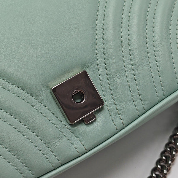 GG Marmont Medium Quilted Calfskin Green