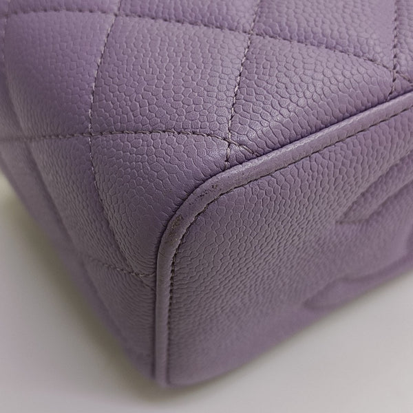 VANITY CASE Small Quilted Grained Calfskin Purple