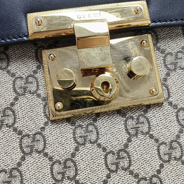 Padlock Small Monogram Coated Canvas Beige