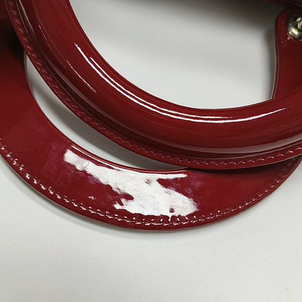 Lady Dior Medium Cannage Patent Leather Red