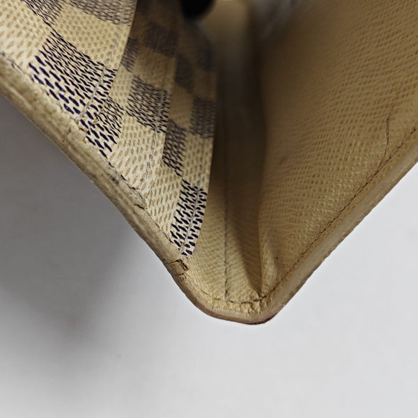 SARAH Damier Azur Coated Canvas White Wallet