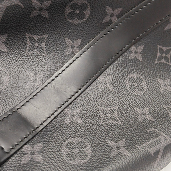KEEPALL 55 Monogram Coated Canvas Black