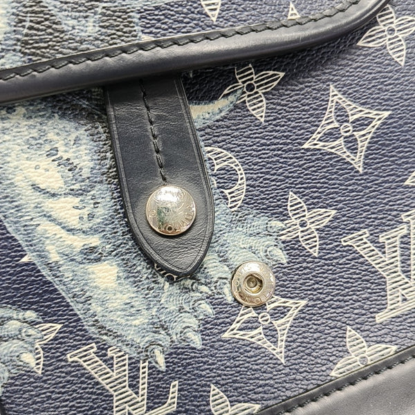 CHAPMAN SAVANE BB Monogram Coated Canvas Blue