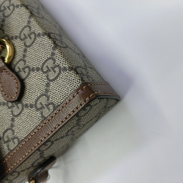 Horsebit 1955 Mini Monogram Coated Canvas Beige
