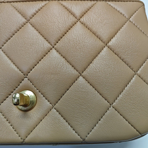 CLASSIC FLAP Mini Quilted Lambskin Beige