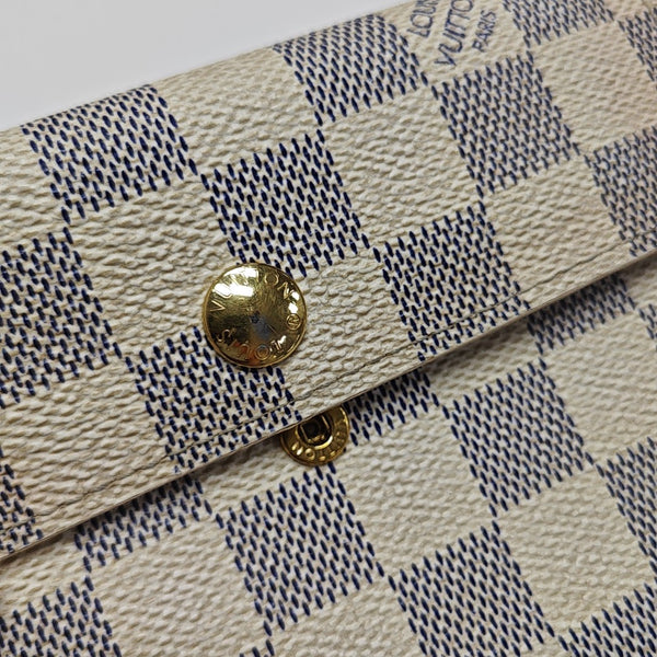 ALEXANDRA Damier Azur Coated Canvas White Wallet