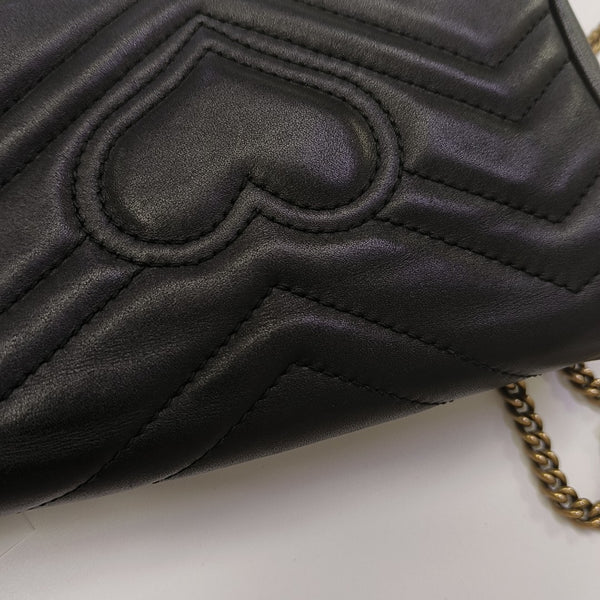 GG Marmont Mini Quilted Calfskin Black