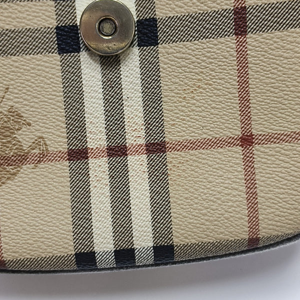 Coated Canvas Crossbody Bag Beige