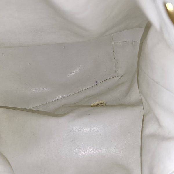 DRAWSTRING Quilted Calfskin White