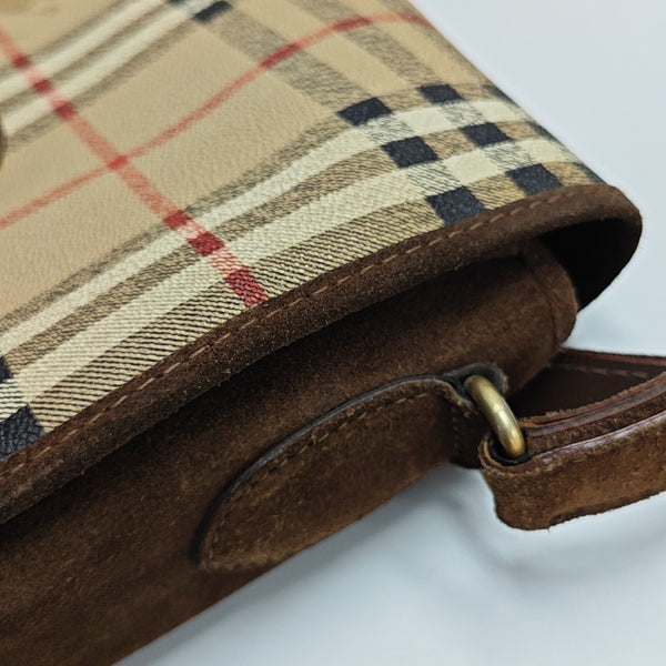 Coated Canvas Shoulder Bag Brown