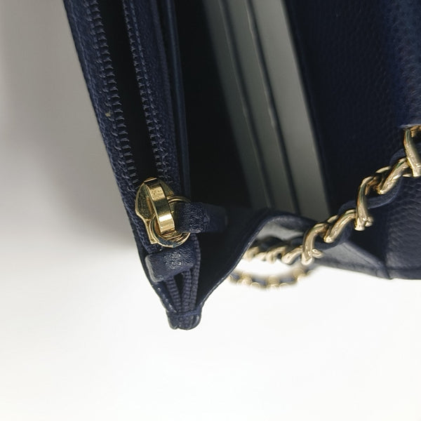WOC Quilted Grained Calfskin Blue