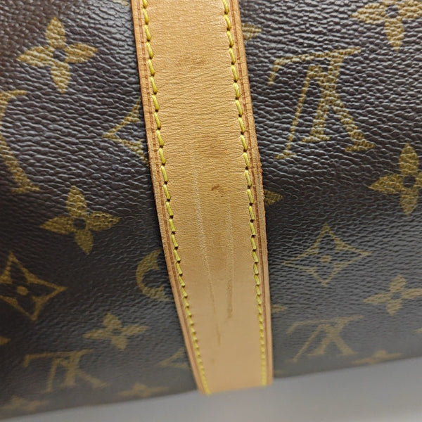 KEEPALL 50 Monogram Coated Canvas Brown