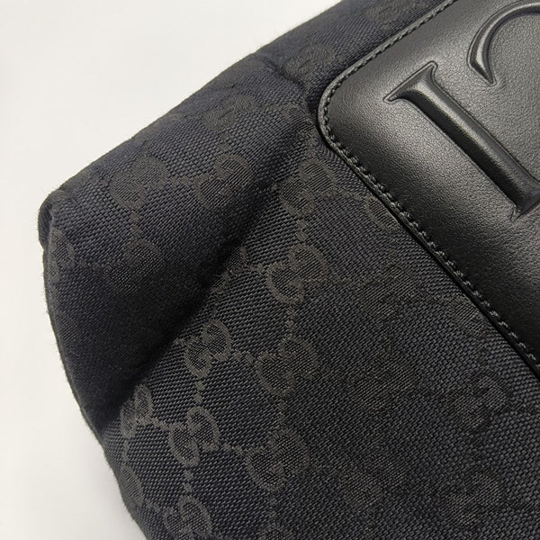 Monogram Coated Canvas Shoulder Bag Black