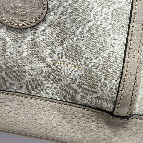 Monogram Coated Canvas Backpack Beige