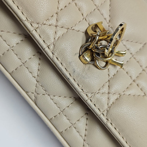 Lady Dior Mini Cannage Lambskin Beige