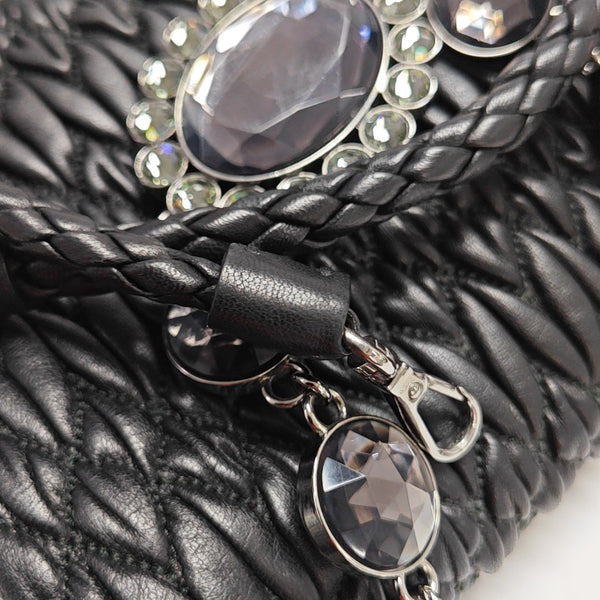 Quilted Lambskin Shoulder Bag Black