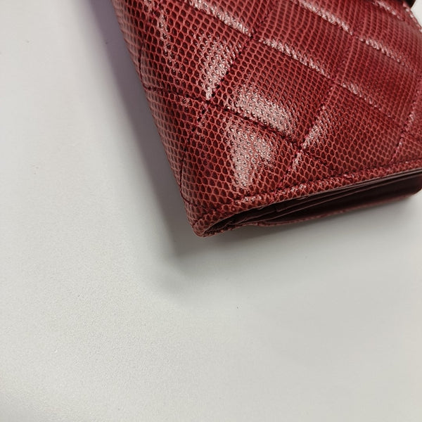Quilted Python Wallet Red