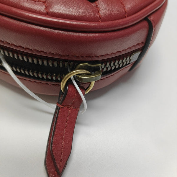 GG Marmont Super Mini Quilted Calfskin Red