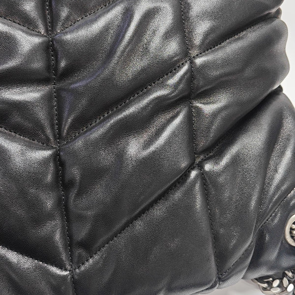 PUFFER Medium Chevron Lambskin Black