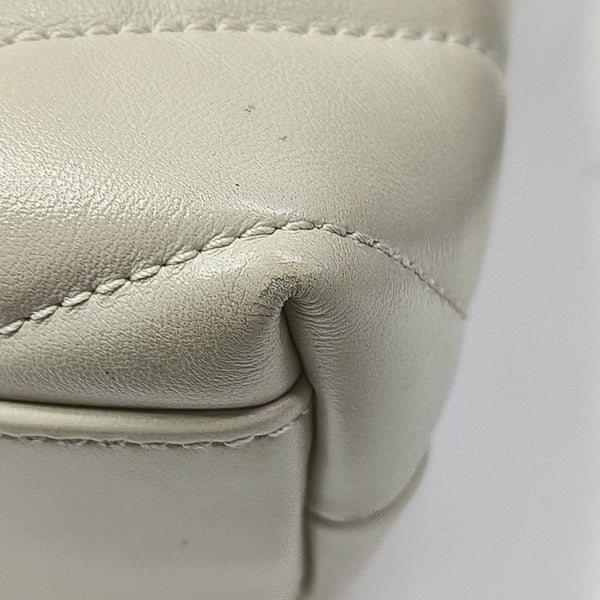 LOULOU Extra Small Chevron Calfskin White