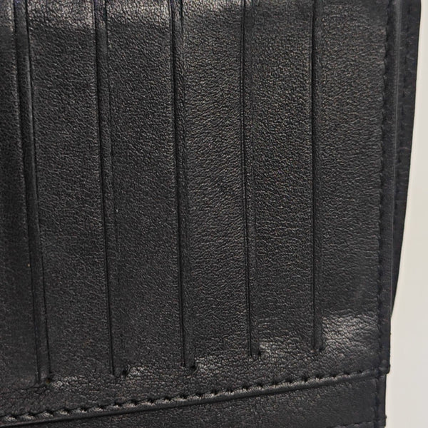 Quilted Patent Leather Wallet Black