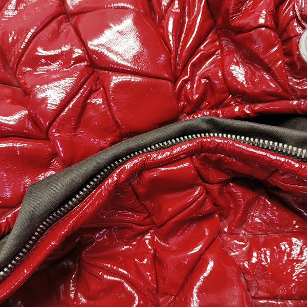 Quilted Patent Leather Shoulder Bag Red