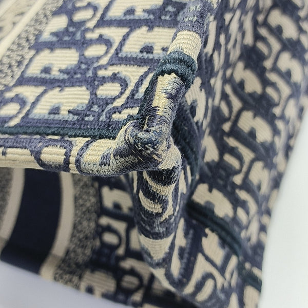 Book Tote Small Oblique Canvas Blue