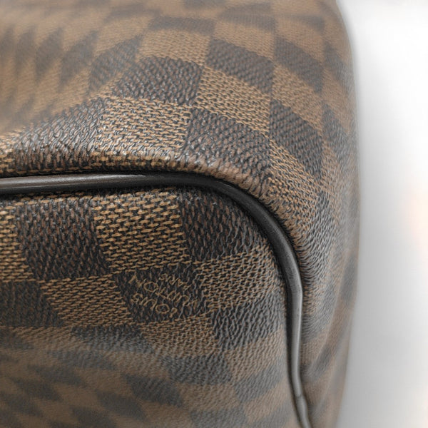 KEEPALL 50 Damier Ebene Coated Canvas Brown