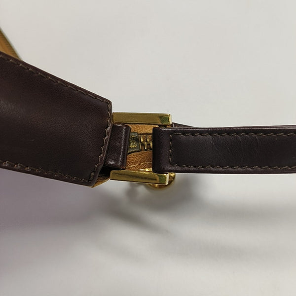 Fabric Top Handle Bag Brown