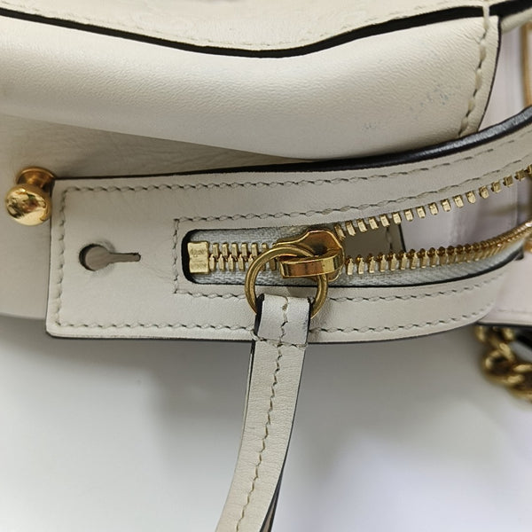 Monogram Calfskin Tote Bag White