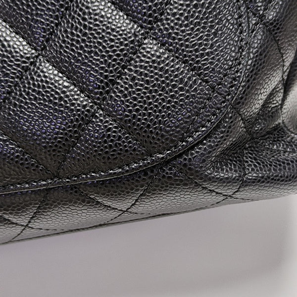 CHANEL GST Large Quilted Grained Calfskin Black