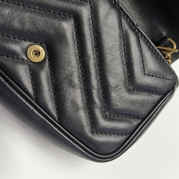 GG Marmont Mini Quilted Calfskin Black