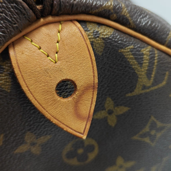 Monogram Coated Canvas Top Handle Bag 40 Brown