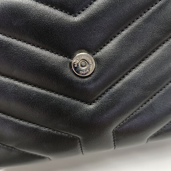 LOULOU Extra Small Chevron Calfskin Black